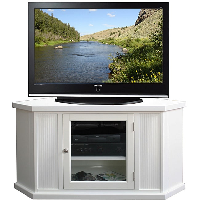 White 46-inch Corner TV Stand &amp; Media Console - Free 