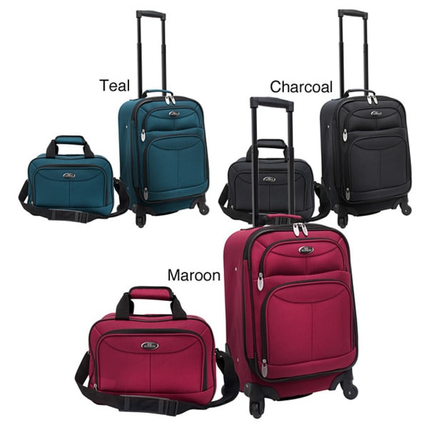 Shop U.S. Traveler by Traveler&#39;s Choice 2-piece Carry-on Spinner Luggage Set - On Sale - Free ...