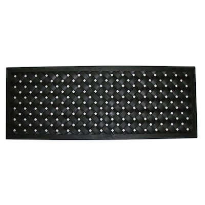 Black 30-inch x 18-inch Braided Rubber Mat - Door Mat