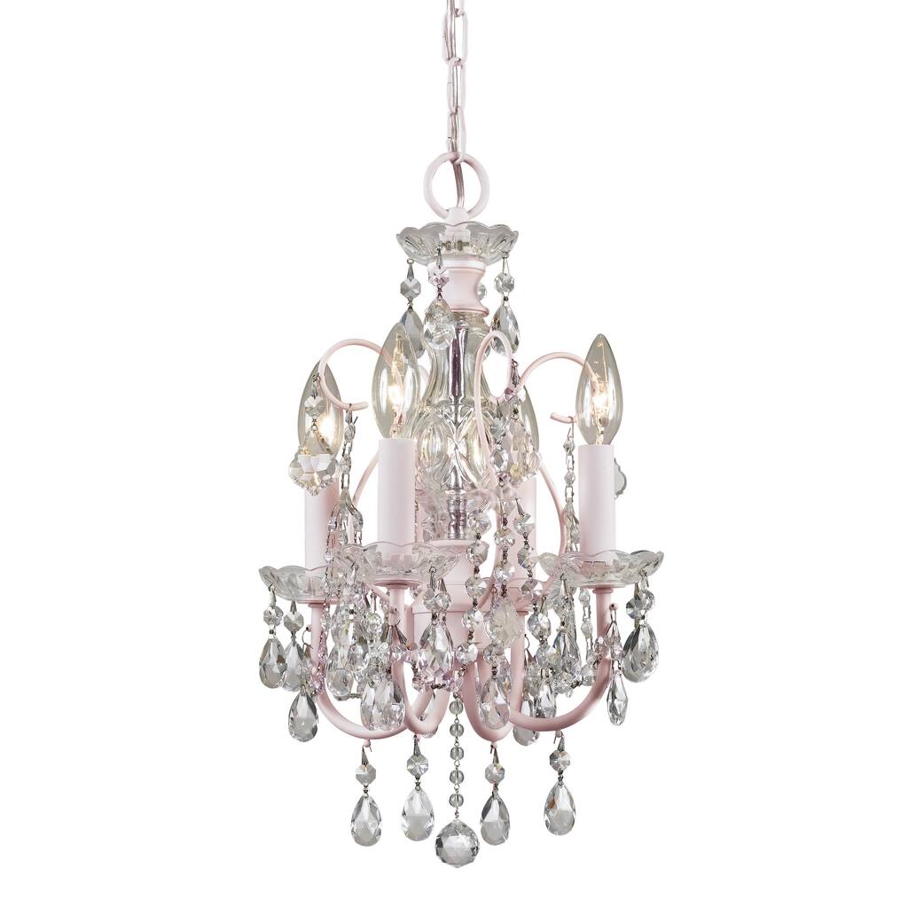 Imperial 4-light Blush/ Crystal Chandelier