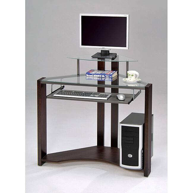 Cherry-finished Four-shelf Computer Desk