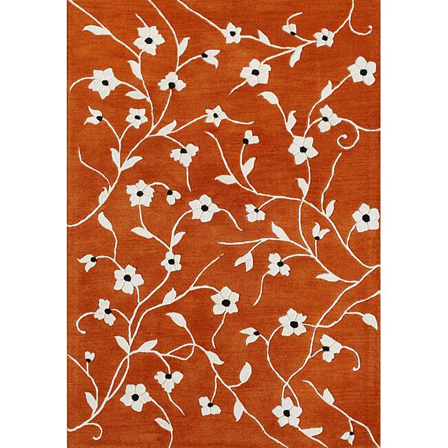 Alliyah Handmade Rust New Zealand Blend Wool Rug - 8' x 10'
