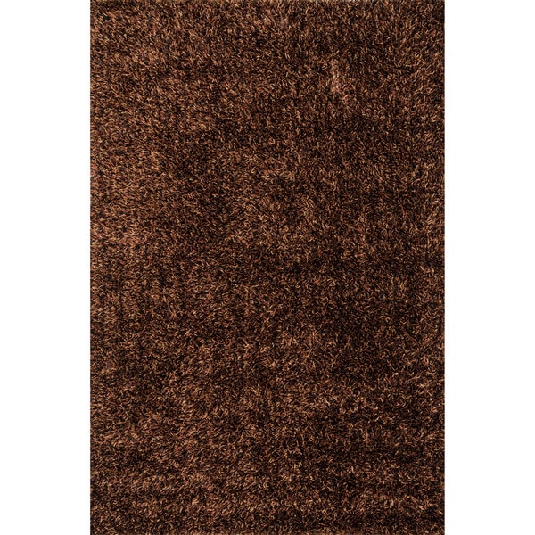 Hand-Tufted Brown/ Rust Shag Area Rug - 5' x 7'6