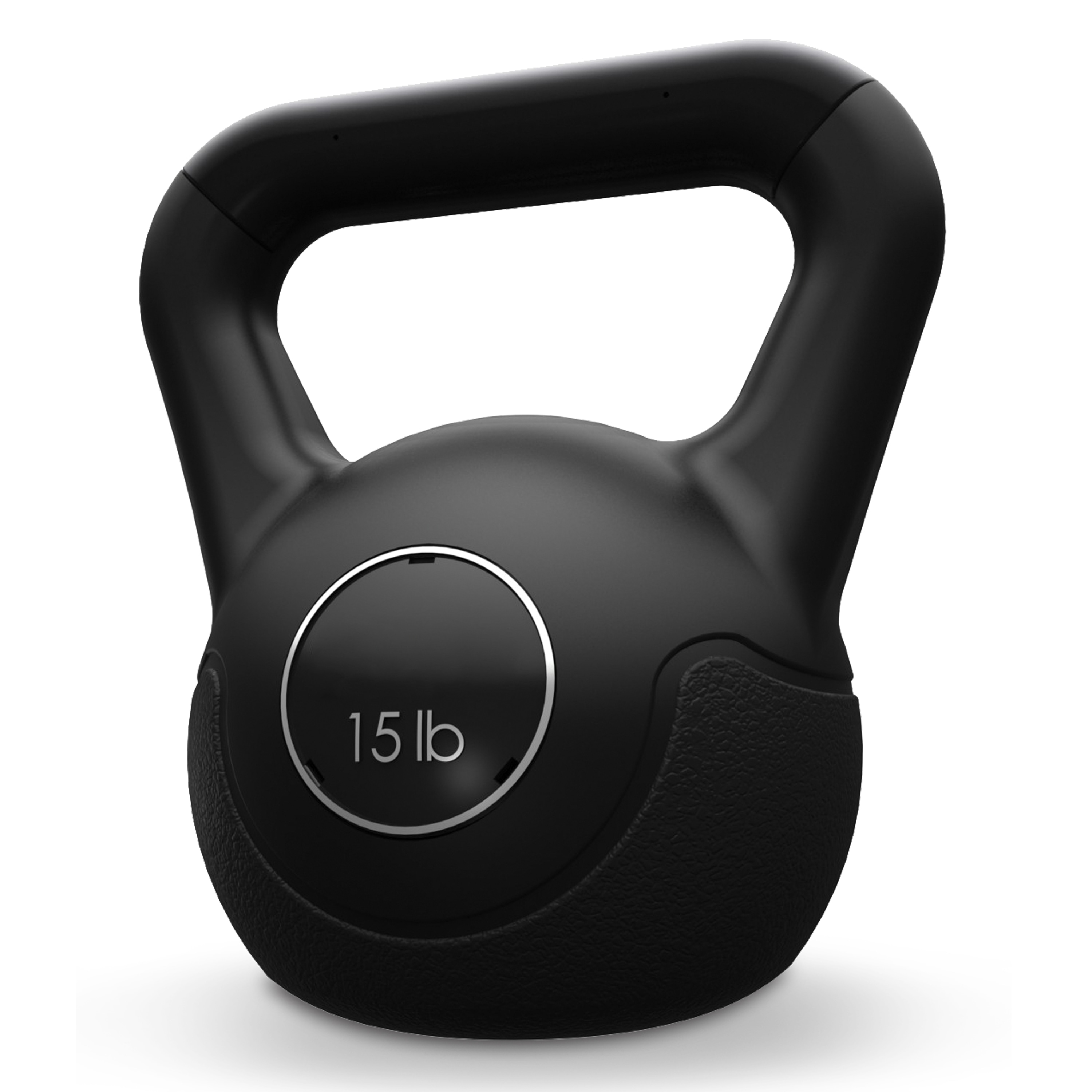 Cap Barbell 15 Lb Black Vinyl Kettlebell