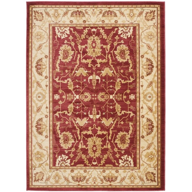 Traditional Oushak Red/cream Powerloomed Rug (53 X 76)