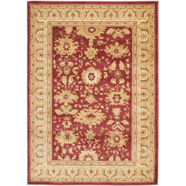 Oushak Red/ Cream Powerloomed Rug (4 X 57)