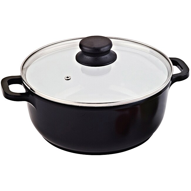Vinaroz Black Die Cast Aluminum 9.5-inch 4.2-quart Casserole Pot