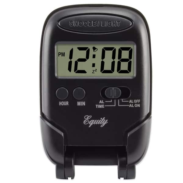 slide 2 of 5, Equity by La Crosse 31302 Travel Fold-up Alarm Clock, Black Black