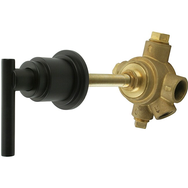 Westbrass 5-Port In Wall 3-Way Shower Diverter Valve with Lever Handle in Oil Rubbed Bronze