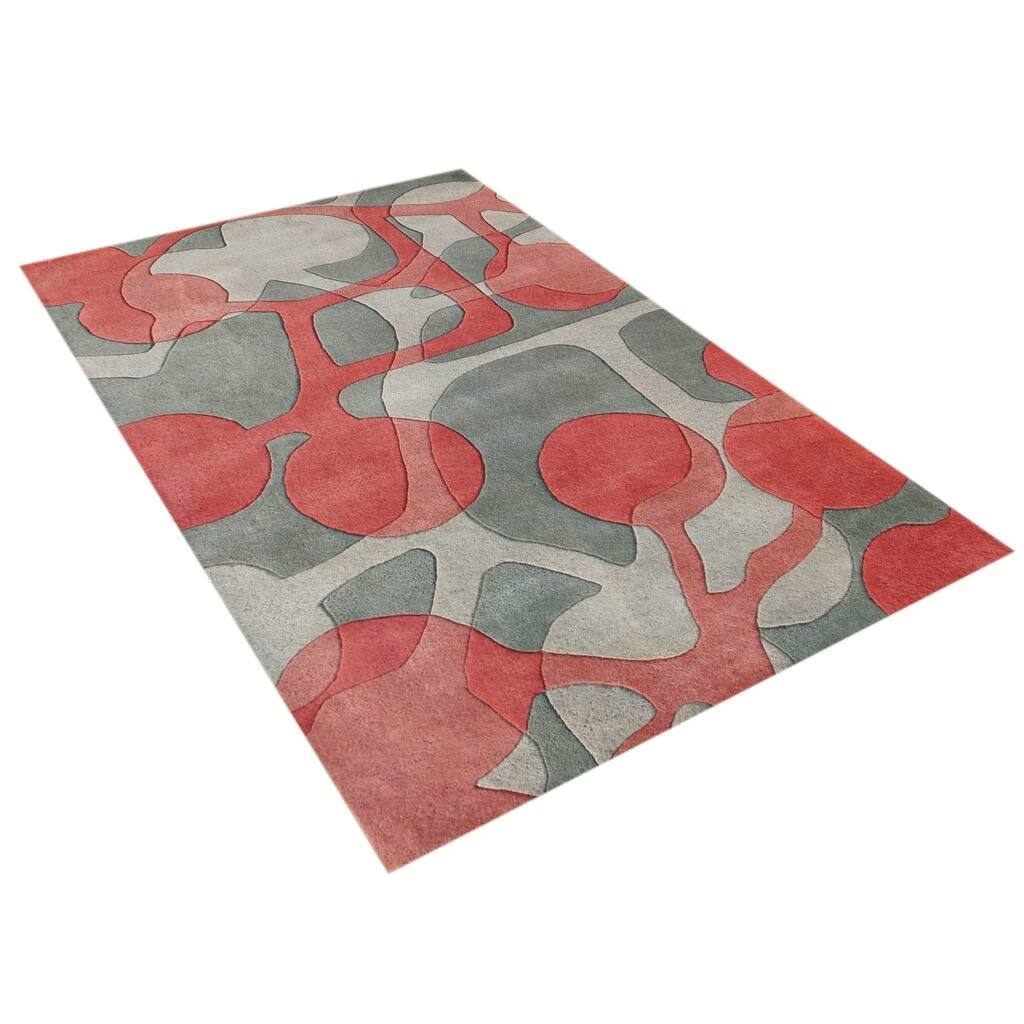 Alliyah Handmade Watermelon New Zealand Blend Wool Rug (6' x 6') - 6' x 6'
