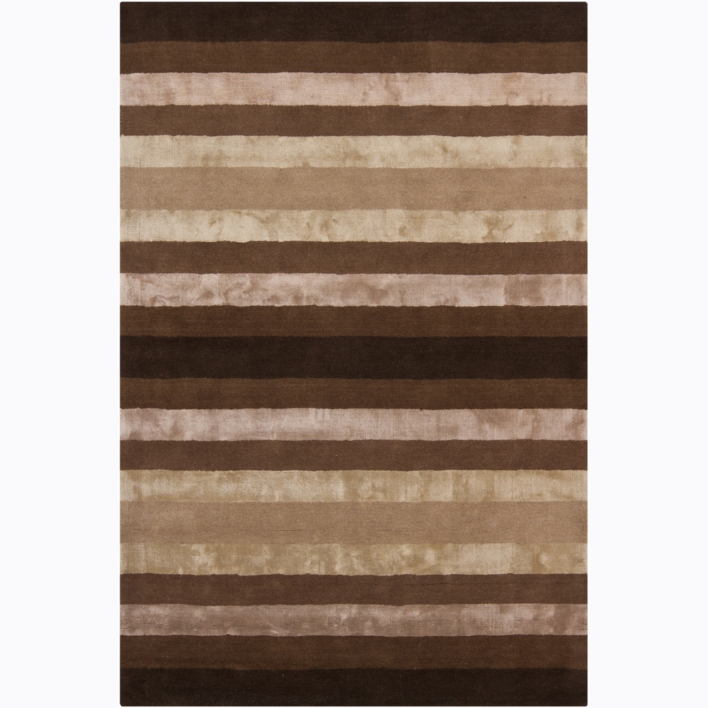 Hand tufted Mandara Stripe Pattern Rug (79 X 106)