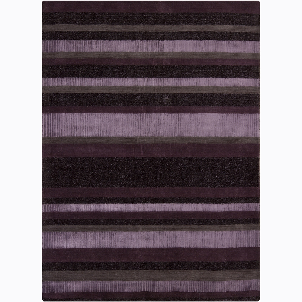 Handwoven Mandara Casual Stripe pattern Rug (79 X 106)