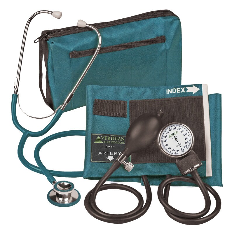 Veridian 02 12713 Aneroid Sphygmomanometer With Dual head Stethoscope Adult Kit