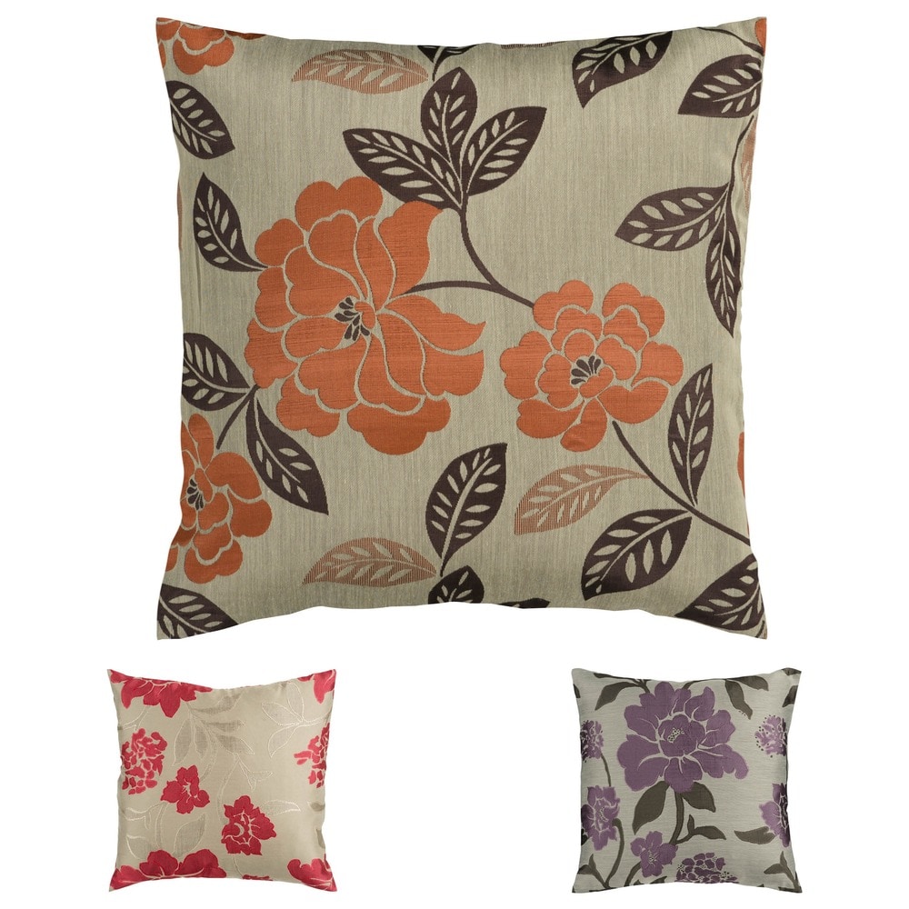 Surya Damask Floral Decorative Pillow