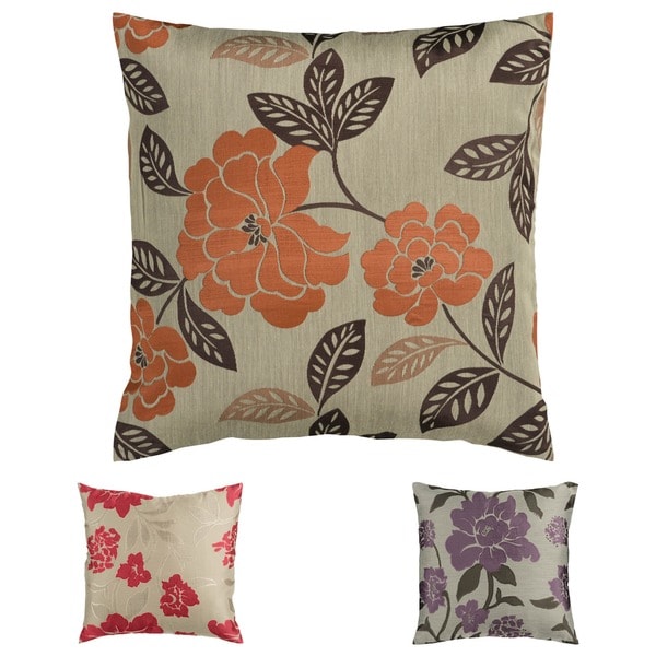 Damask 22-inch Floral Pillow