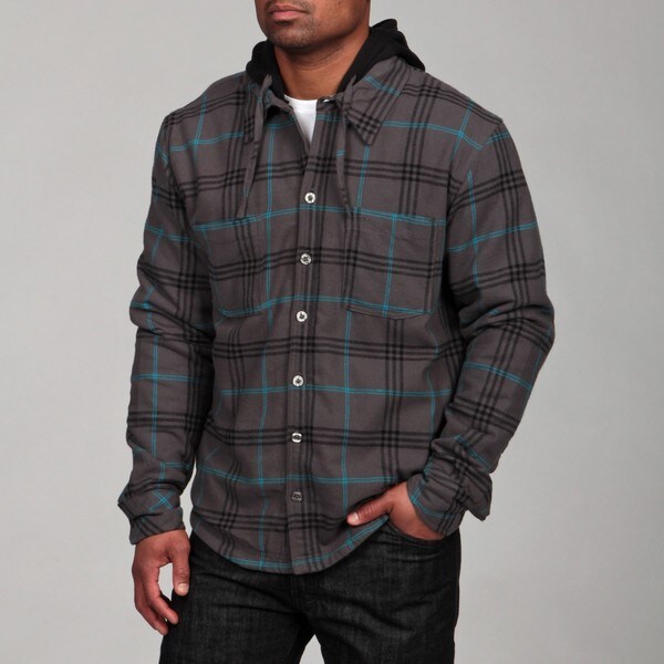 Shop Burnside Men's Sherpa Lined Flannel Shirt Jacket ...