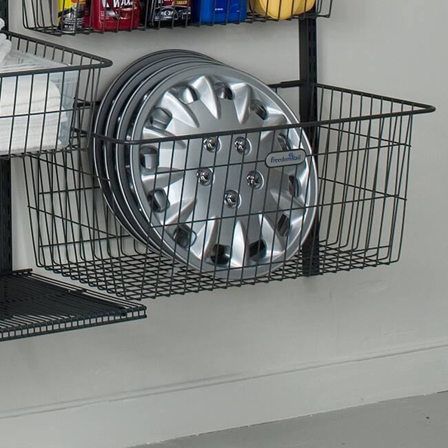 Organized Living freedomRail Garage Granite Deep Work Basket