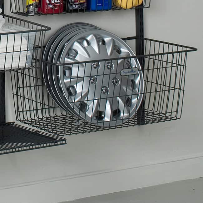 Organized Living freedomRail Garage Granite Deep Work Basket
