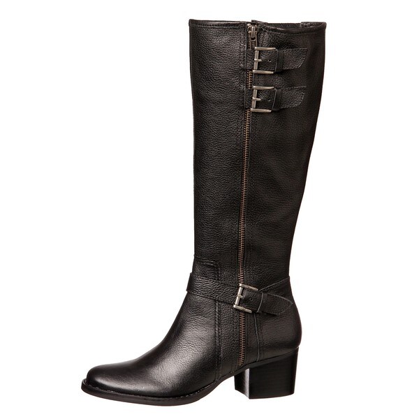 Rhumba' Black Leather Boots - Overstock 