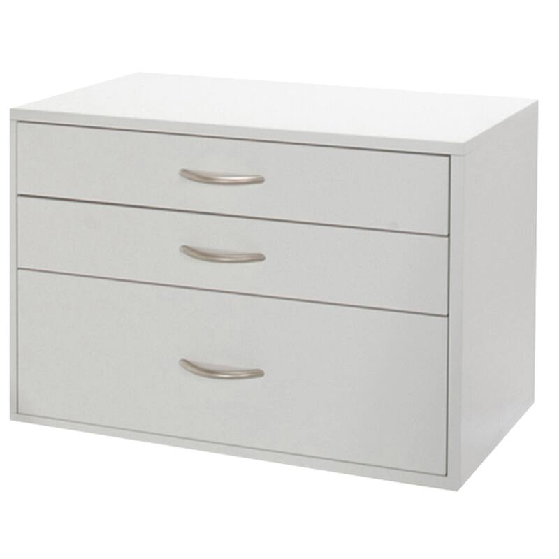 Organized Living freedomRail White OBox 3-Drawer Unit