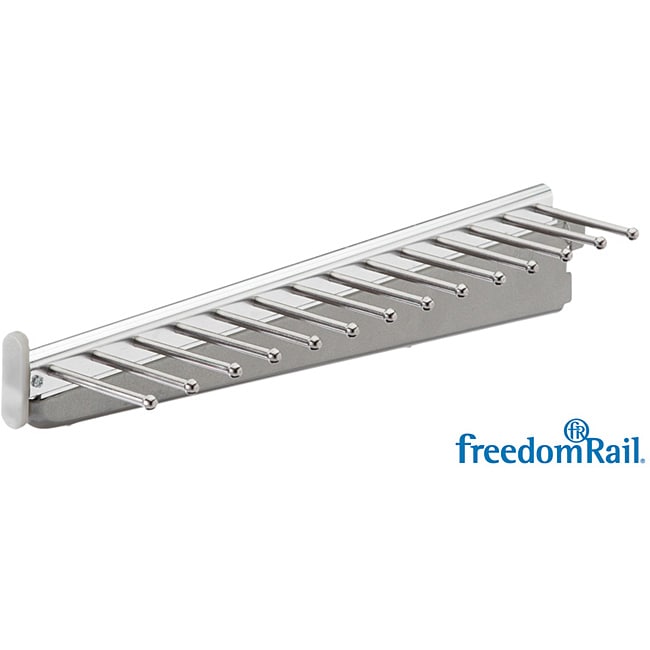 Organized Living freedomRail White Sliding Tie and Belt Rack