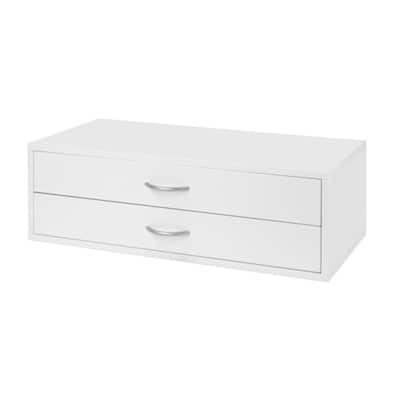 Organized Living freedomRail Double Hang White Big OBox 2-Drawer Unit