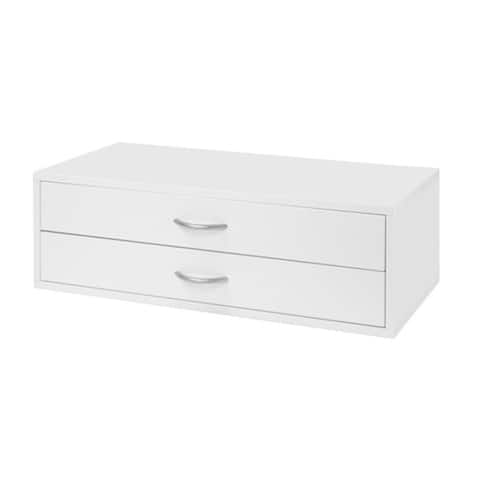 Organized Living freedomRail Double Hang White 'Big O-Box' 2-Drawer