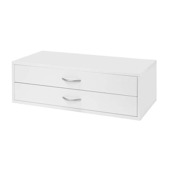 Organized Living freedomRail Double Hang White Big OBox 2-Drawer Unit