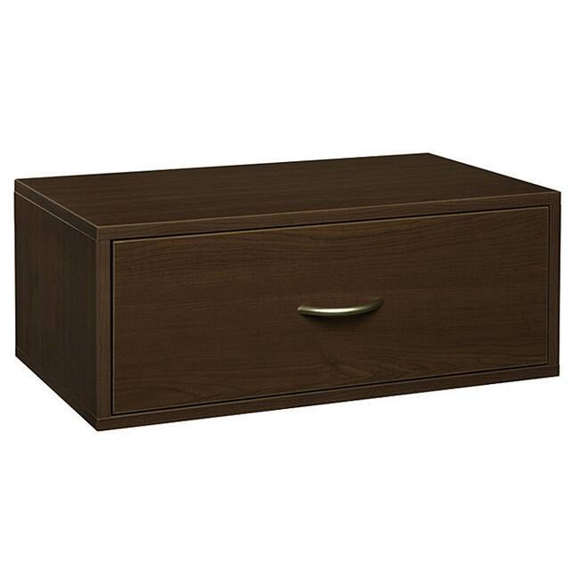 Organized Living freedomRail Chocolate Pear Big OBox 1-drawer Double Hang Unit