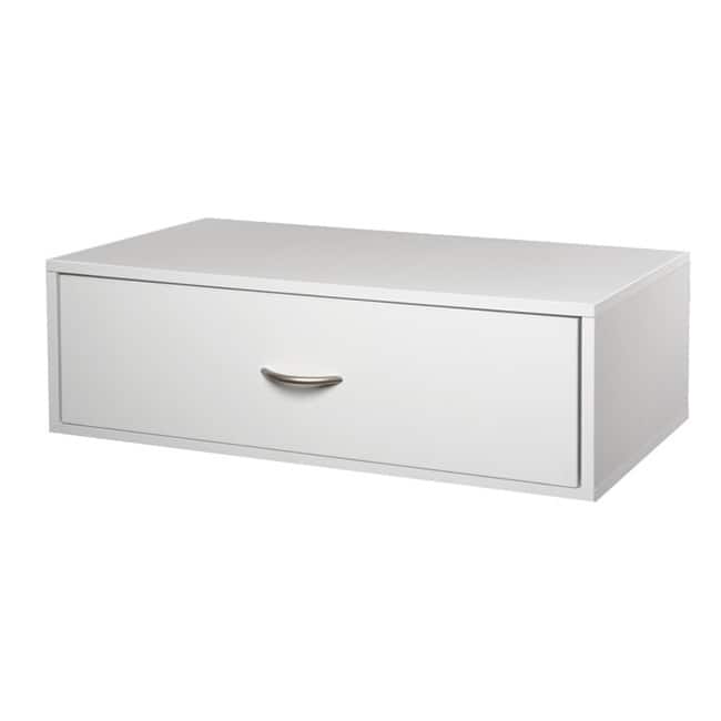Organized Living freedomRail Double Hang White Big OBox 1-drawer Unit