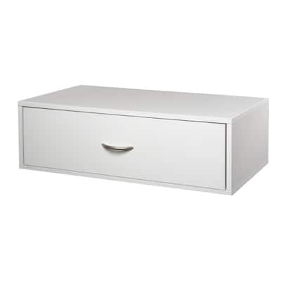 Organized Living freedomRail Double Hang White Big OBox 1-drawer Unit