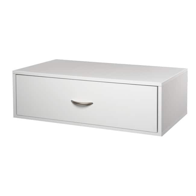 Organized Living freedomRail Double Hang White 'Big O-Box' 1-drawer ...