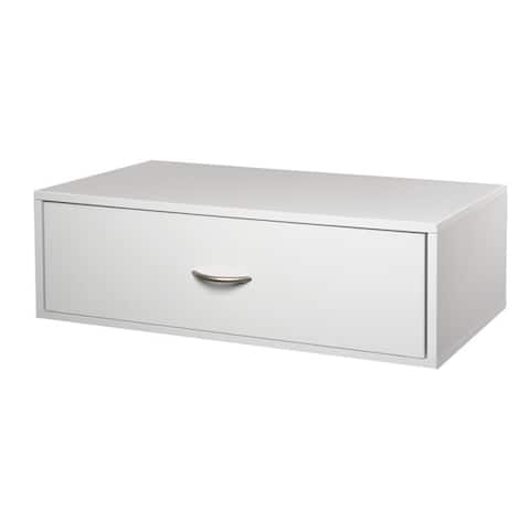 Organized Living freedomRail Double Hang White 'Big O-Box' 1-drawer