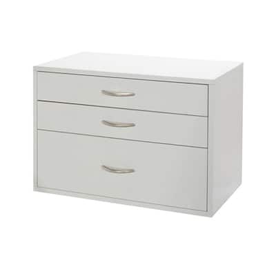Organized Living freedomRail White Big OBox 3-Drawer Unit