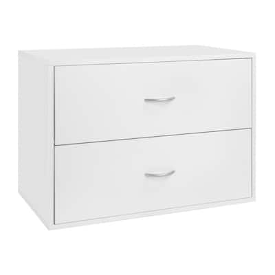 Organized Living freedomRail White Big OBox 2-Drawer Unit