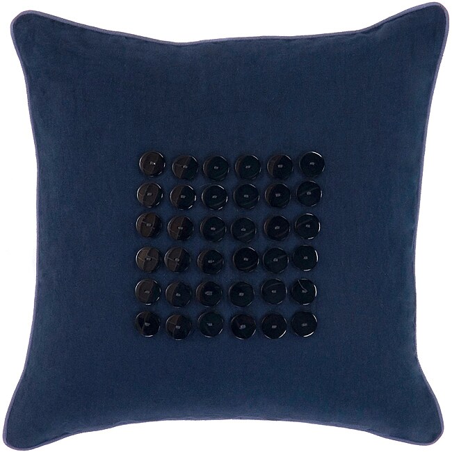 Sydney Navy/ Indigo Button Decorative Pillow Free Shipping On Orders