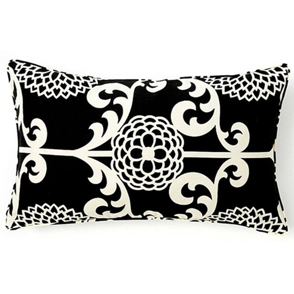 Handmade Floret Black Decorative Pillow