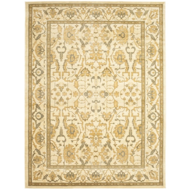 Oushak Cream/ Cream Powerloomed Rug (8 X 11)