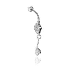 Supreme Jewelry Surgical Steel 14G Round Clear Cubic Zirconia Belly Ring Supreme Jewelry & Accessories Belly Rings