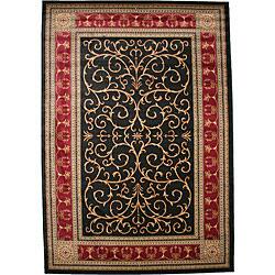 Transitional Border Paloma Claret Black Area Rugs (5'3 x 7'7) - 5'3
