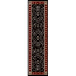 Transitional Border Paloma Ebony Claret Runner (2'3 x 7'7) - 2'3