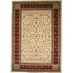 Transitional Border Paloma Claret Ivory Area Rugs (5'3 x 7'7) - 5'3