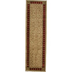 Transitional Border Paloma Claret Ivory Area Rugs (2'3 x 7'7) - 2'3