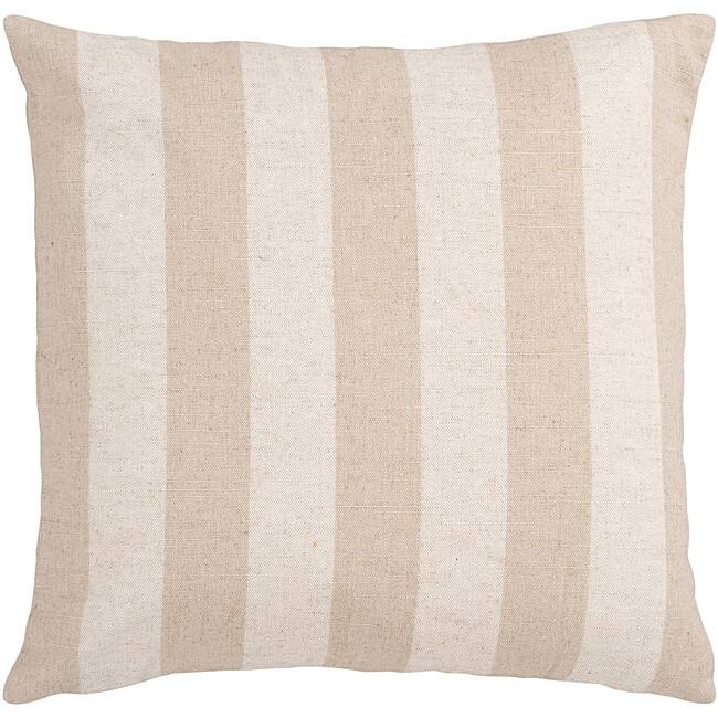 Hammy Khaki Striped Feather Down 22-inch Throw Pillow