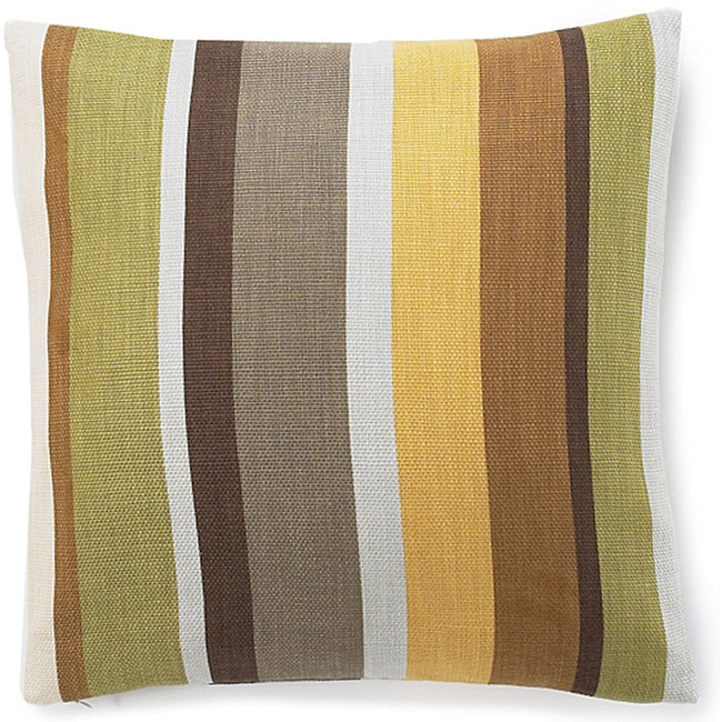 20 x 20-inch Hosta Stripes Celedon Cotton Decorative Pillow