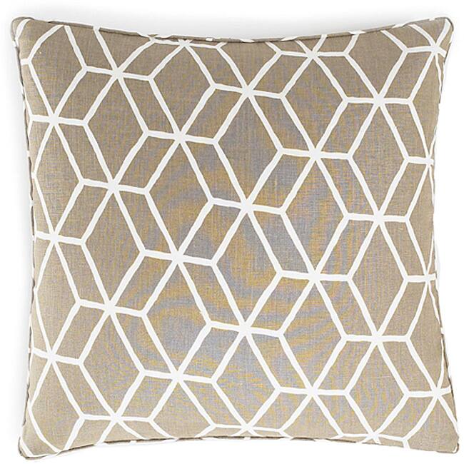 Bethe Tile Light Brown Linen Decorative Pillow