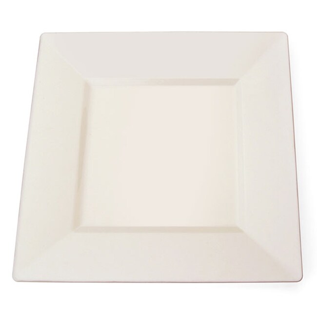Silveredge Ivory Square Plastic Plates (set Of 10)