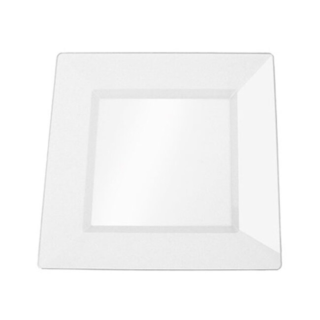 Silveredge Clear 8 inch Square Plastic Plates (set Of 10)