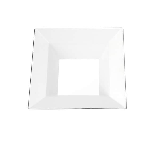 Silveredge White 8.5 inch Square Plastic Bowls (set Of 10)