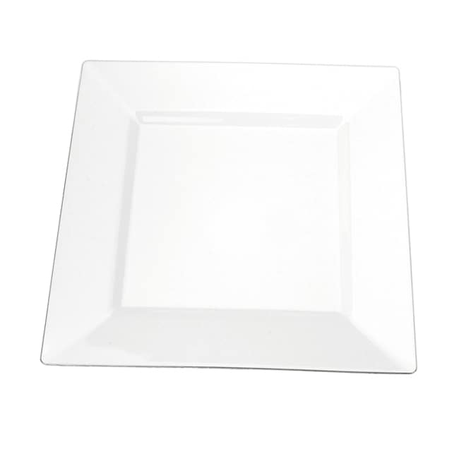 Silveredge White 9.5 Inch Square Plastic Plates (set Of 10)